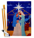 King Is Born - Nativity Winter Vertical Impressions Decorative Flags HG192703 Made In USA