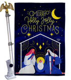 Merry Nativity Family - Nativity Winter Vertical Impressions Decorative Flags HG192712 Made In USA