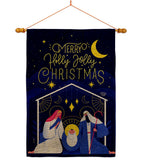 Merry Nativity Family - Nativity Winter Vertical Impressions Decorative Flags HG192712 Made In USA