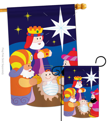 Three Kings - Nativity Winter Vertical Applique Decorative Flags HG114067