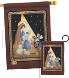 The Lord is Born - Nativity Winter Vertical Impressions Decorative Flags HG114091 Made In USA