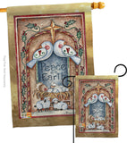 Peace on Earth Doves & Nativity - Nativity Winter Vertical Impressions Decorative Flags HG114125 Made In USA