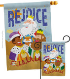 Fa La La Rejoice - Nativity Winter Vertical Impressions Decorative Flags HG114130 Made In USA