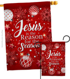 Jesus is the Reason - Nativity Winter Vertical Impressions Decorative Flags HG114222 Made In USA