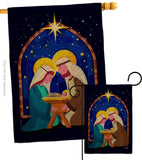 Birth Of Jesus - Nativity Winter Vertical Impressions Decorative Flags HG137358 Made In USA