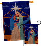 King Is Born - Nativity Winter Vertical Impressions Decorative Flags HG192703 Made In USA