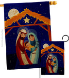 Nativity Family - Nativity Winter Vertical Impressions Decorative Flags HG192718 Made In USA