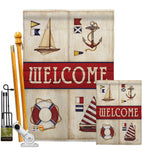 Sailing Collage - Nautical Coastal Vertical Impressions Decorative Flags HG107003 Made In USA