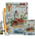 Seaside Lighthouse - Nautical Coastal Vertical Impressions Decorative Flags HG107053 Made In USA