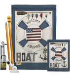 Welcome Aboard - Nautical Coastal Vertical Impressions Decorative Flags HG107054 Made In USA