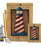 Patriotic Lighthouse - Nautical Coastal Vertical Impressions Decorative Flags HG107056 Made In USA