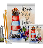 Home Is Light - Nautical Coastal Vertical Impressions Decorative Flags HG107071 Made In USA