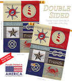 Shoreline Collage - Nautical Coastal Vertical Impressions Decorative Flags HG107001 Made In USA