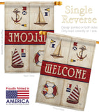 Sailing Collage - Nautical Coastal Vertical Impressions Decorative Flags HG107003 Made In USA