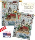 Seaside Lighthouse - Nautical Coastal Vertical Impressions Decorative Flags HG107053 Made In USA