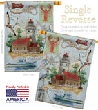 Seaside Lighthouse - Nautical Coastal Vertical Impressions Decorative Flags HG107053 Made In USA