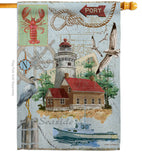 Seaside Lighthouse - Nautical Coastal Vertical Impressions Decorative Flags HG107053 Made In USA