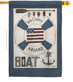 Welcome Aboard - Nautical Coastal Vertical Impressions Decorative Flags HG107054 Made In USA