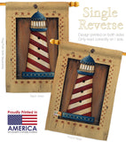 Patriotic Lighthouse - Nautical Coastal Vertical Impressions Decorative Flags HG107056 Made In USA