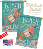 Seahorse Beach Hair - Nautical Coastal Vertical Impressions Decorative Flags HG107061 Made In USA