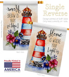 Home Is Light - Nautical Coastal Vertical Impressions Decorative Flags HG107071 Made In USA