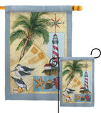 Lighthouse Letters - Nautical Coastal Vertical Impressions Decorative Flags HG107052 Made In USA