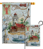 Seaside Lighthouse - Nautical Coastal Vertical Impressions Decorative Flags HG107053 Made In USA