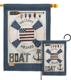 Welcome Aboard - Nautical Coastal Vertical Impressions Decorative Flags HG107054 Made In USA