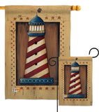 Patriotic Lighthouse - Nautical Coastal Vertical Impressions Decorative Flags HG107056 Made In USA