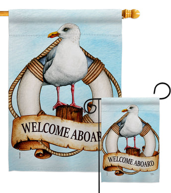 Seagull - Nautical Coastal Vertical Impressions Decorative Flags HG107073 Made In USA