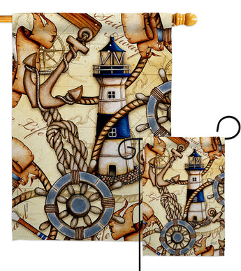 Sail Away - Nautical Coastal Vertical Impressions Decorative Flags HG137548 Made In USA