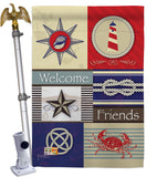 Shoreline Collage - Nautical Coastal Vertical Impressions Decorative Flags HG107001 Made In USA