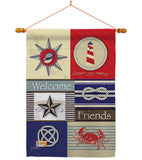 Shoreline Collage - Nautical Coastal Vertical Impressions Decorative Flags HG107001 Made In USA