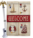 Sailing Collage - Nautical Coastal Vertical Impressions Decorative Flags HG107003 Made In USA