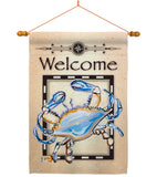 Blue Crab - Nautical Coastal Vertical Impressions Decorative Flags HG107028 Made In USA