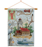 Seaside Lighthouse - Nautical Coastal Vertical Impressions Decorative Flags HG107053 Made In USA