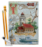 Seaside Lighthouse - Nautical Coastal Vertical Impressions Decorative Flags HG107053 Made In USA