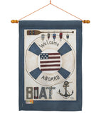 Welcome Aboard - Nautical Coastal Vertical Impressions Decorative Flags HG107054 Made In USA