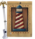 Patriotic Lighthouse - Nautical Coastal Vertical Impressions Decorative Flags HG107056 Made In USA