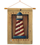 Patriotic Lighthouse - Nautical Coastal Vertical Impressions Decorative Flags HG107056 Made In USA