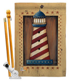 Patriotic Lighthouse - Nautical Coastal Vertical Impressions Decorative Flags HG107056 Made In USA