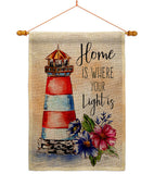 Home Is Light - Nautical Coastal Vertical Impressions Decorative Flags HG107071 Made In USA