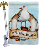 Seagull - Nautical Coastal Vertical Impressions Decorative Flags HG107073 Made In USA