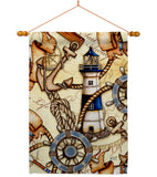 Sail Away - Nautical Coastal Vertical Impressions Decorative Flags HG137548 Made In USA
