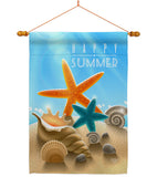Summer Shells - Nautical Coastal Vertical Impressions Decorative Flags HG192396 Made In USA