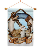 Sail Away Seagull - Nautical Coastal Vertical Impressions Decorative Flags HG192619 Made In USA