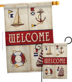 Sailing Collage - Nautical Coastal Vertical Impressions Decorative Flags HG107003 Made In USA