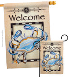 Blue Crab - Nautical Coastal Vertical Impressions Decorative Flags HG107028 Made In USA