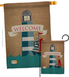 Lighthouse & Sailboat - Nautical Coastal Vertical Impressions Decorative Flags HG107046 Made In USA