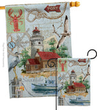 Seaside Lighthouse - Nautical Coastal Vertical Impressions Decorative Flags HG107053 Made In USA